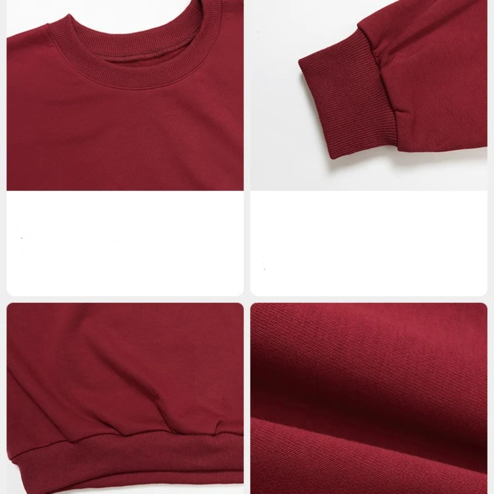 Hoodie Olahraga Leher Bulat Musim Dingin Atasan Yoga Lengan Panjang Kebugaran Gym Pakaian Luar Lari Pullover Olahraga Longgar Kasual Kemeja Wanita