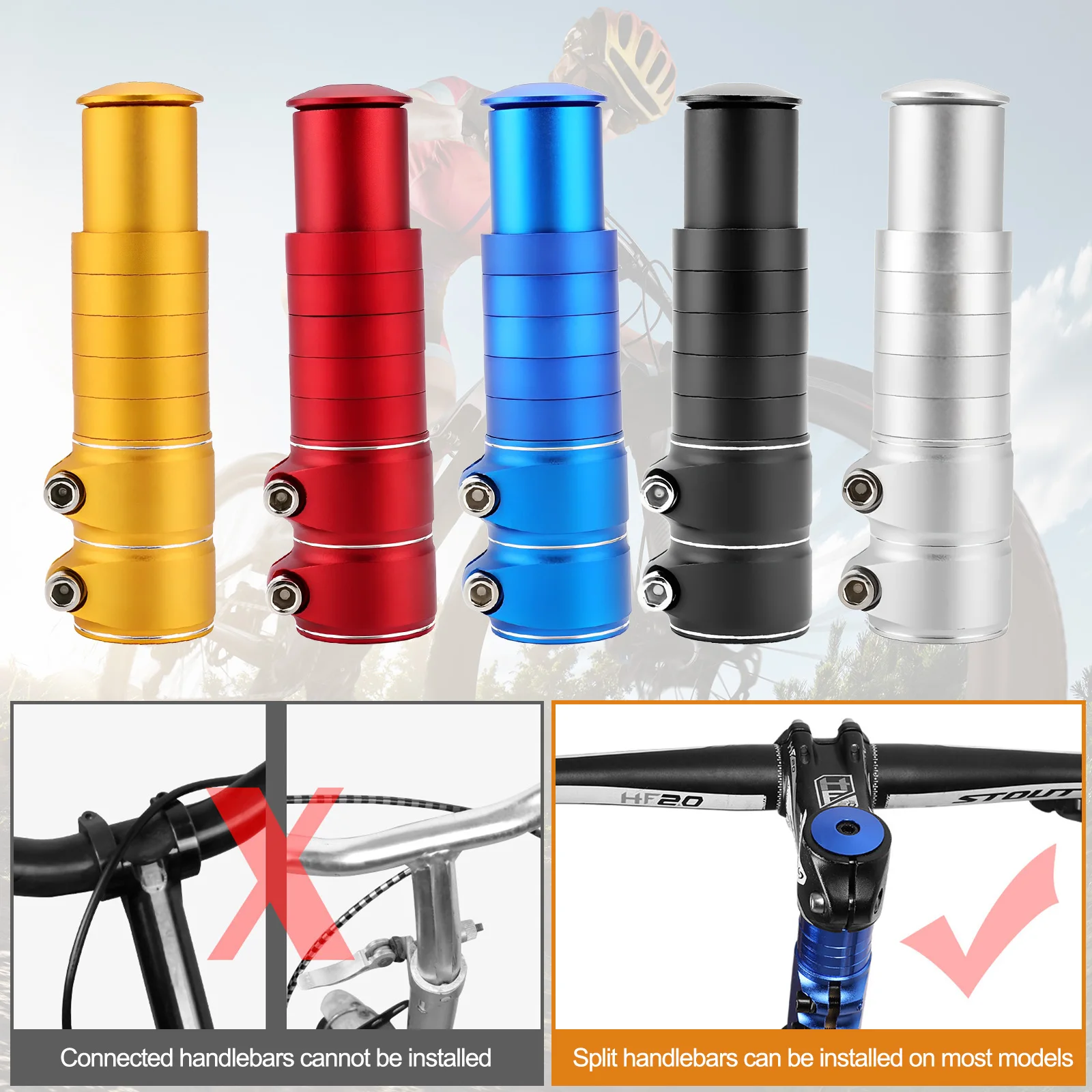 

124/138 мм велосипед руль расширитель велосипед стебель увеличился MTB велосипед вилка стебель подняться расширение адаптер велосипед аксессуары