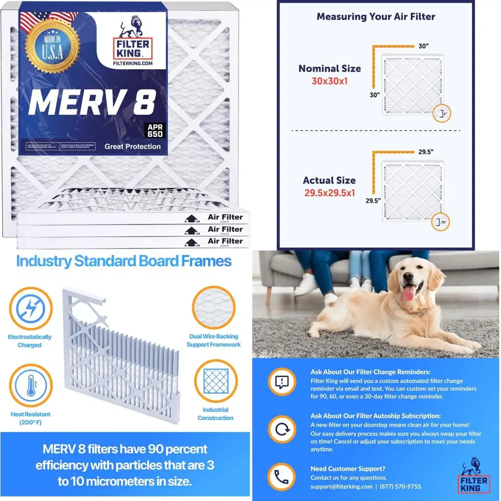 

Плиссированные воздушные фильтры HVAC 16,38x21,38 6 шт. MERV 8 для кондиционеров и печей — сделано в США — настоящий размер 16,38 x 21,38 — высокоэффективный