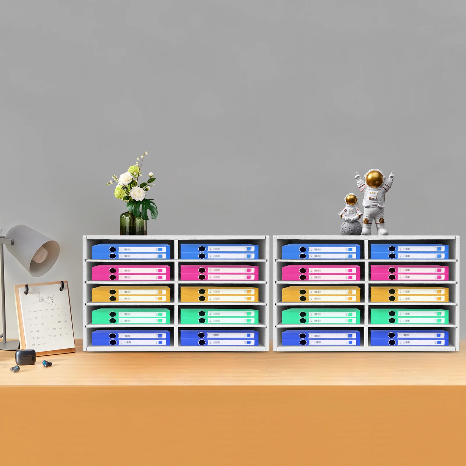 

2PCS White Paper Storage Cabinets Rectangular File Storage Cabinet Office File Storage Cabinet with Pre-cut Frames