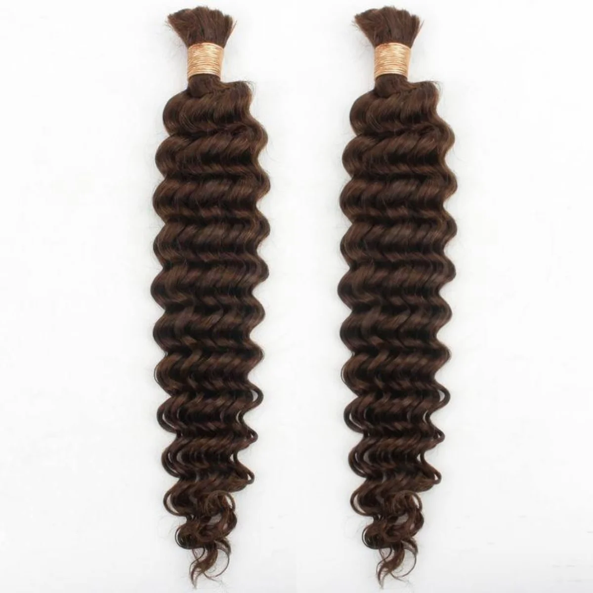 2 пучка человеческих волос для плетения, цветные шоколадно-коричневые человеческие волосы, 110 г в упаковке, вьющиеся волосы в стиле бохо для плетения