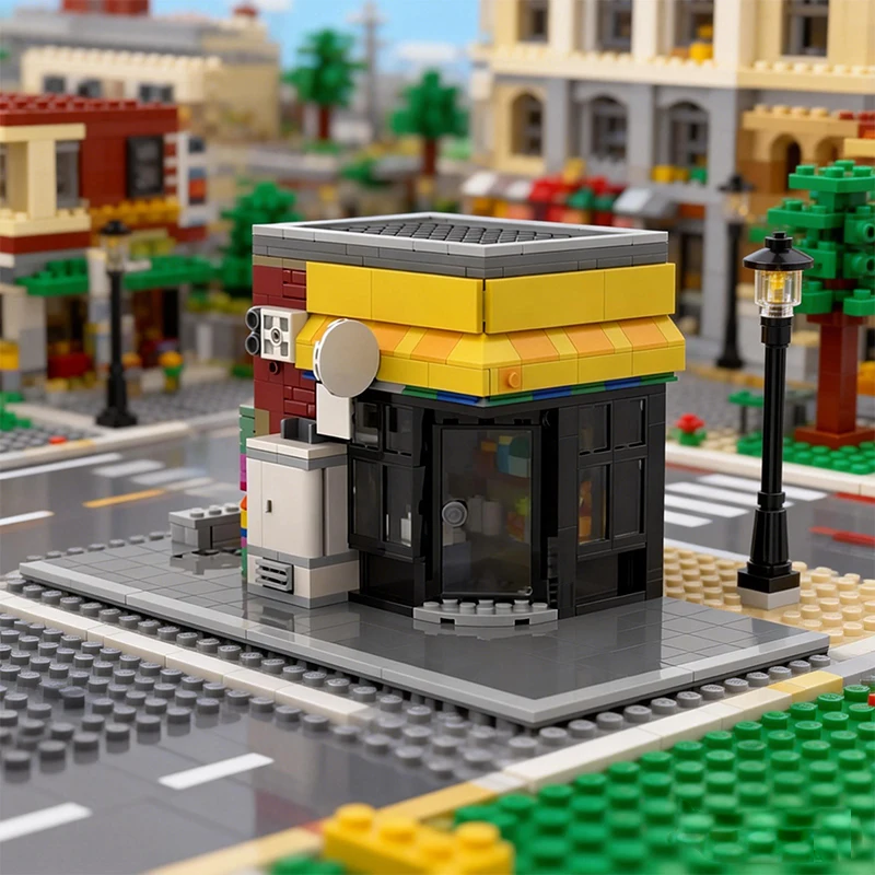 550 PCS Famous Film Bodega MOC Customize Modular Building Block Popular Creative Design Simple Kids Brick DIY Assembly Toy Gift
