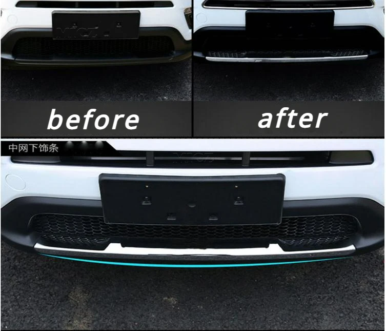 For Jeep Compass Red/Silver ABS Car Front Bumper Plate Cover Decorations Accessories Protector Cover 2017 2018 2019