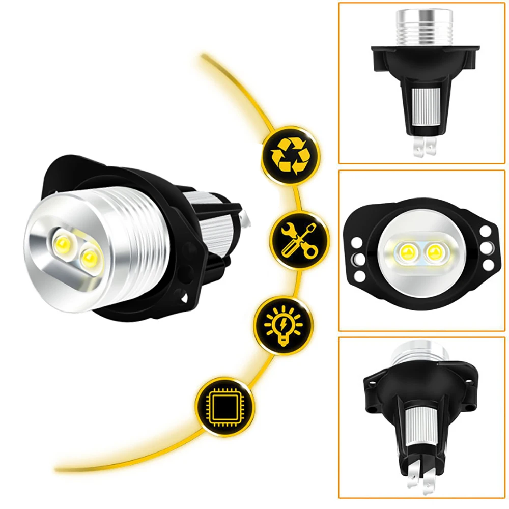 2PCS Angel Eye Halo Ring LED Bulbs 63117161444 for BMW 3 series Pre-LCI E90 E91 325i 328i 330i 335i 335xi 2006-2012