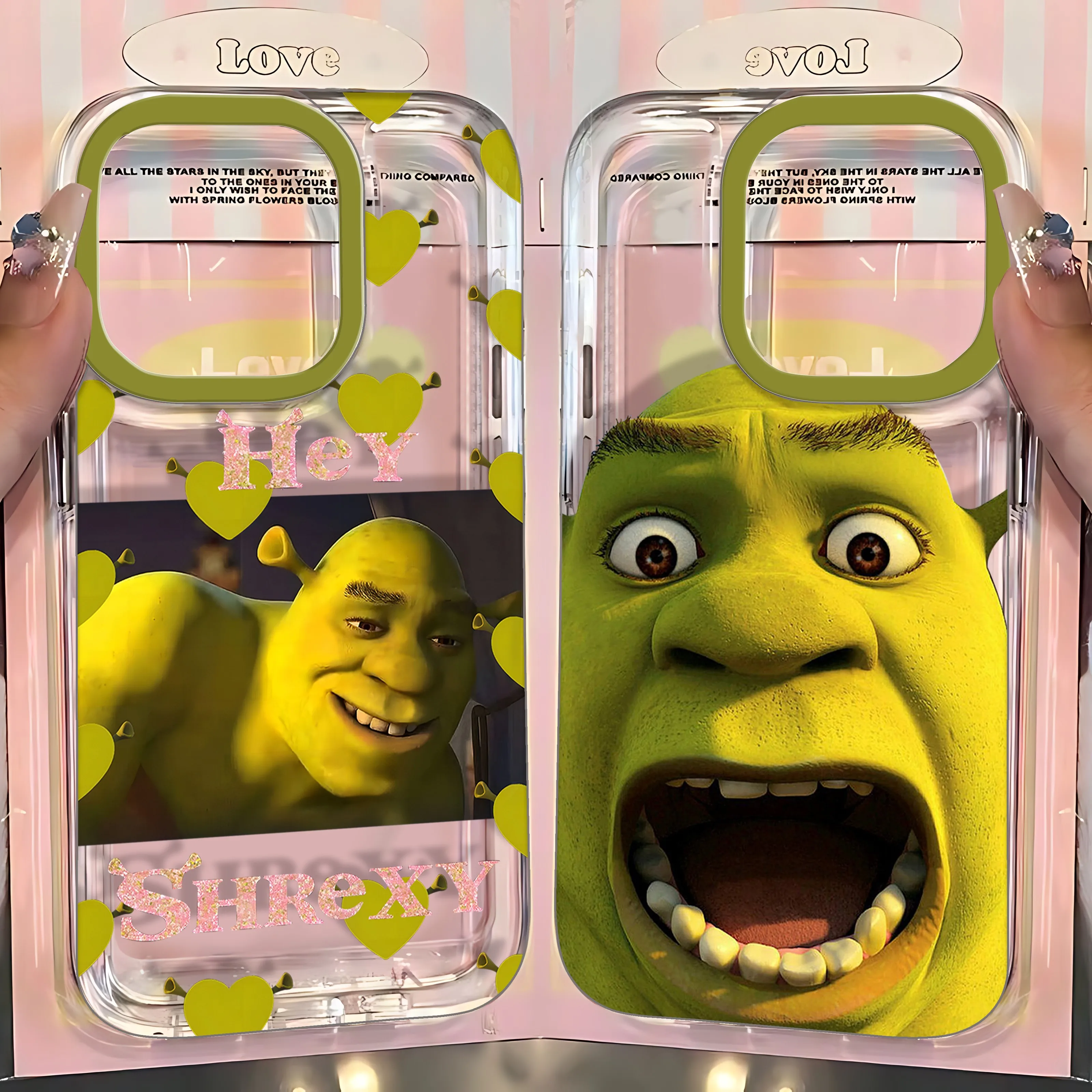 Cartoon Funny Movie Shreks Clear Space Phone Case For iPhone 11 12 13 14 15 16 Pro Max Mini X Xs XR 7 8 plus Se2020 Transparent