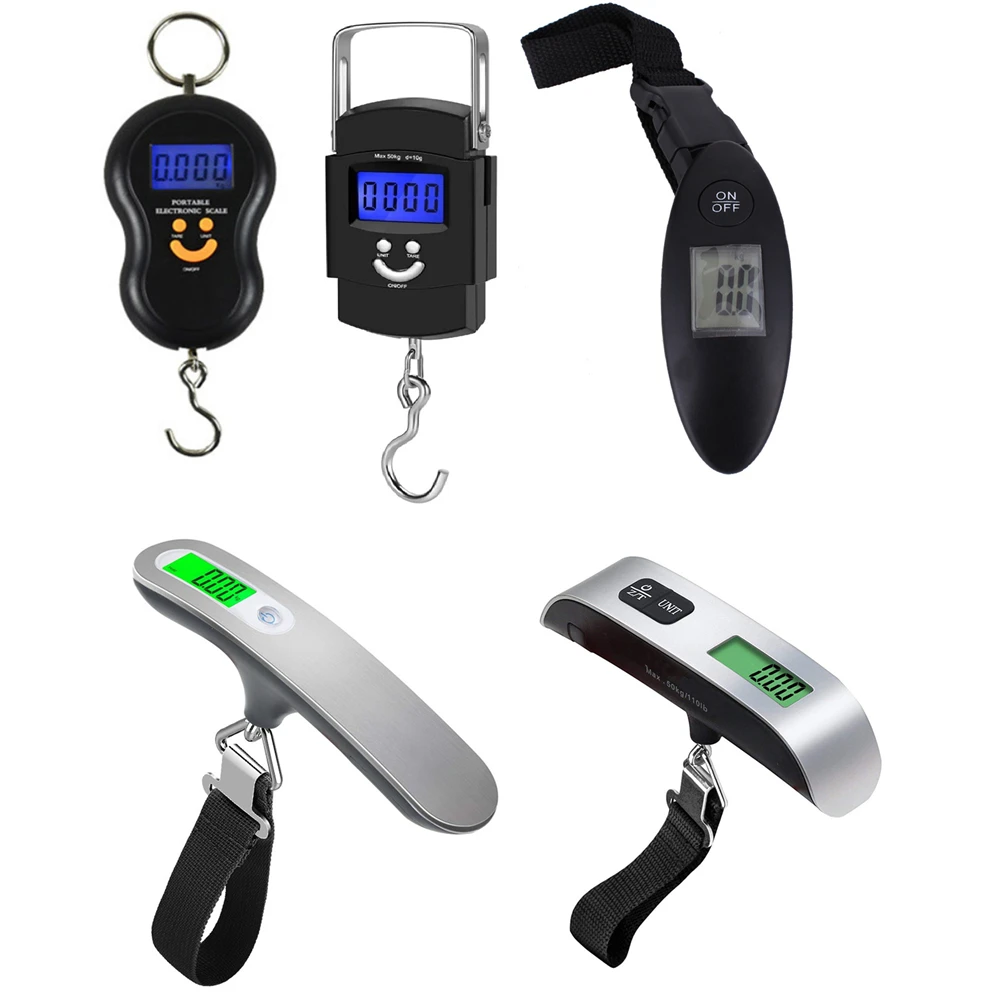 Portable 50Kg 10g Hanging Scale Digital Scale BackLight Electronic Fishing Weights Pocket Scale Luggage Scales Black
