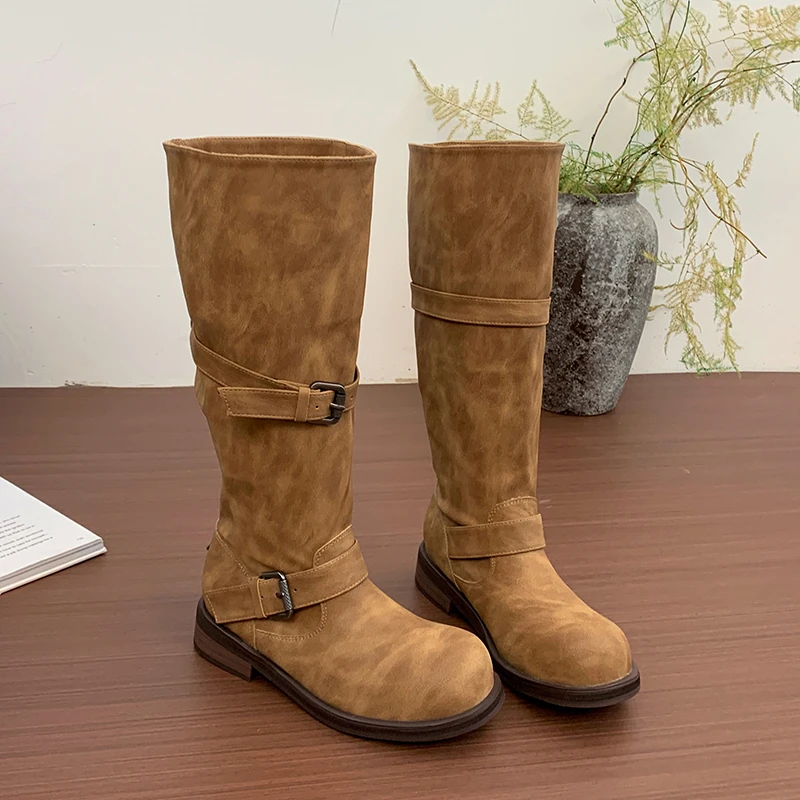 

Women's High Boots Long Stretch Chunky Boots