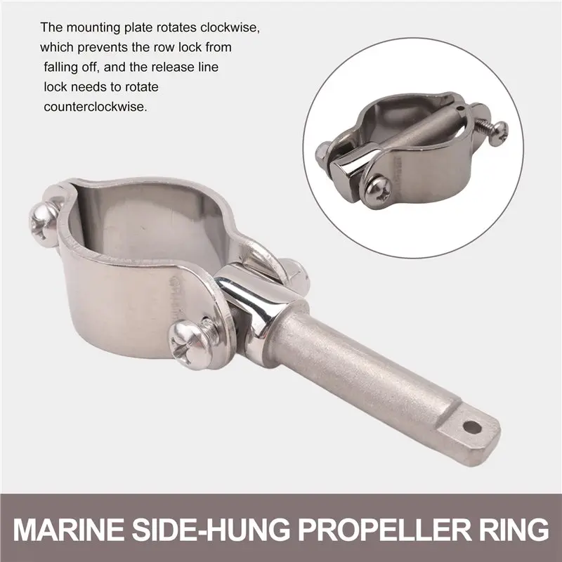 Boat Stainless Steel Row Lock Side Mount Line Oar Lock Socket Marine Yacht (2 Per Pack)-A08Q