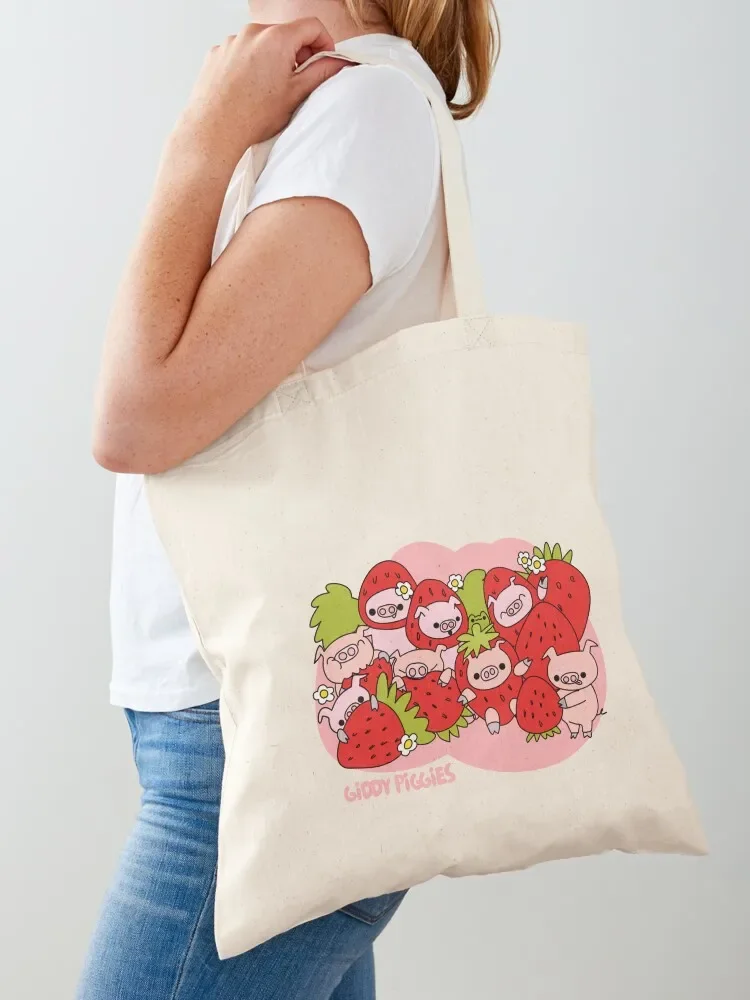 

Giddy Piggies Strawberry Craze Tote Bag shopper bags for women cloth bag woman the tote bag Cloth