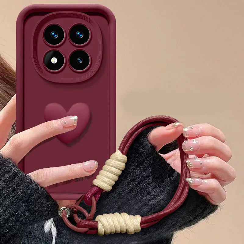 Für Xiaomi Redmi Note 15 Pro Plus 15C 4G 5G Stoßfeste Silikon-Handyhülle mit Trageriemen für Xiaomi POCO X8 X7 X6 X5 X3 NFC Pro
