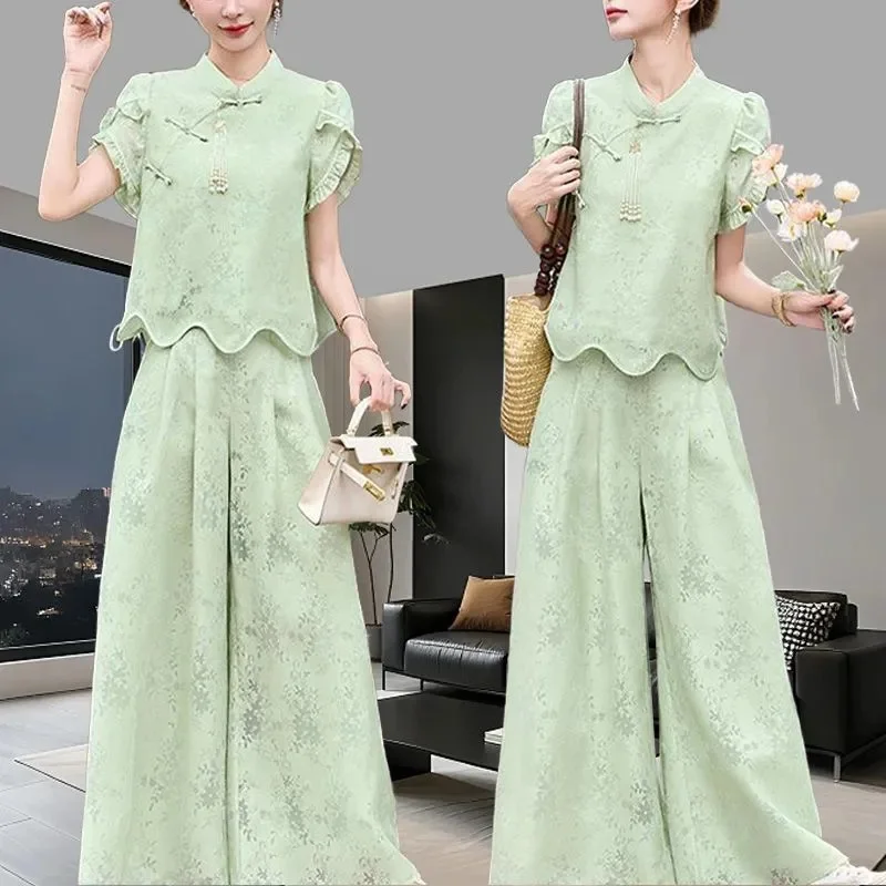 

High end Beautiful Summer New Style Fashionable Slimming and Stylish Top Casual Temperament High-end Pants Two-Piece Set Trendy