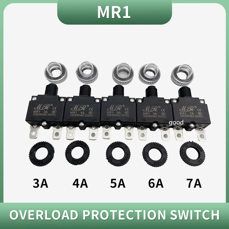 circuit Breaker+waterproof cover 3A,4A,5A,6A,7A,8A,10A,15A,18A,20A,25A,30A  thermal switch overload protector push button