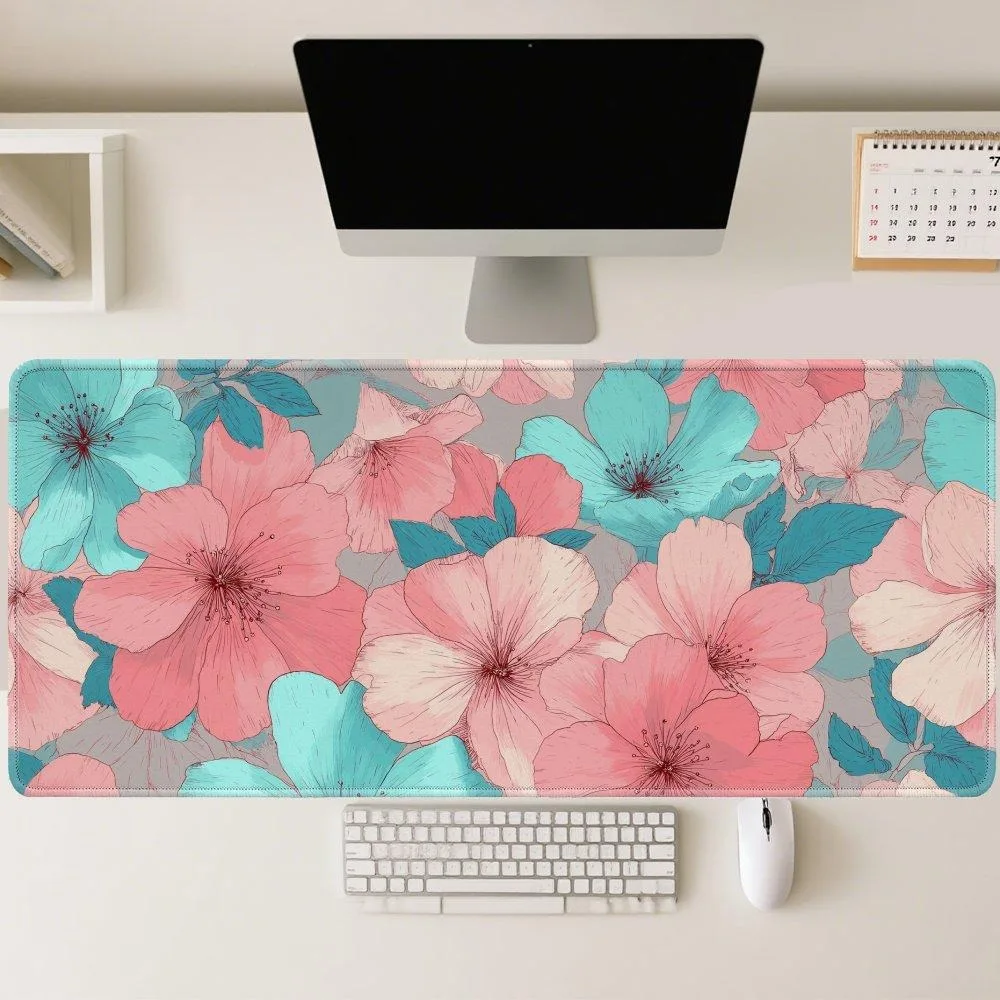 Utilisant des motifs floraux peints à la main, en caoutchouc naturel, avec un design antidérapant, tapis de bureau, tapis de souris.