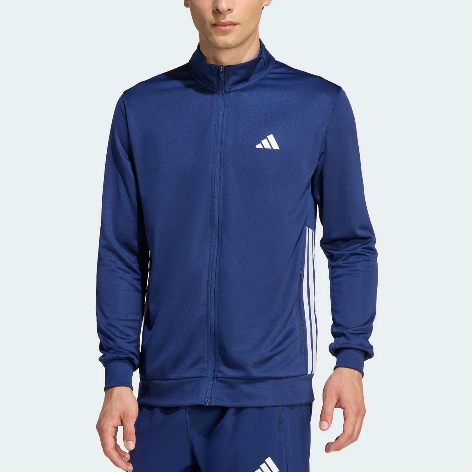 Adidas genuine Spring and Autumn men's knitted stand collar fitness breathable jacket KC8151