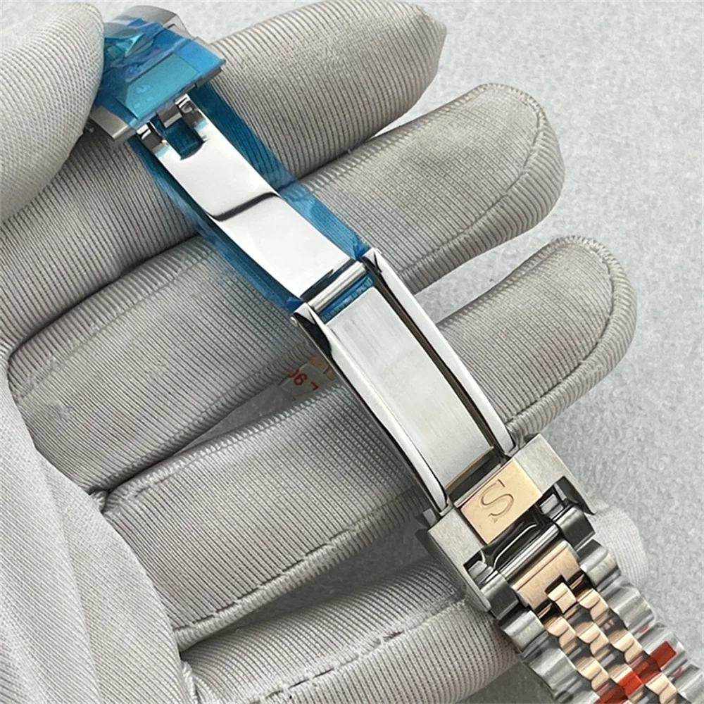 316 Stainless Steel NH35 Watch Strap 20MM Solid Band Modifying Sub Watch Jubilee Bracelet S Safety Buckle Watch Parts