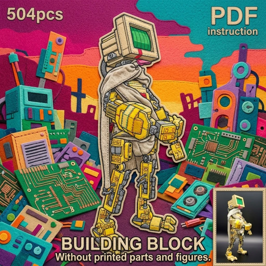 

Подарок для взрослых: Конструктор «Робот-воин» в стиле научной фантастики, настольная модель из строительных блоков
