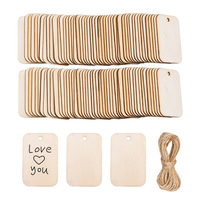 Unfinished Nature Wood Slice Gift Tags Blank Wooden Hanging Label With Rope for Wedding Birthday Party Decor DIY Bookmark Crafts