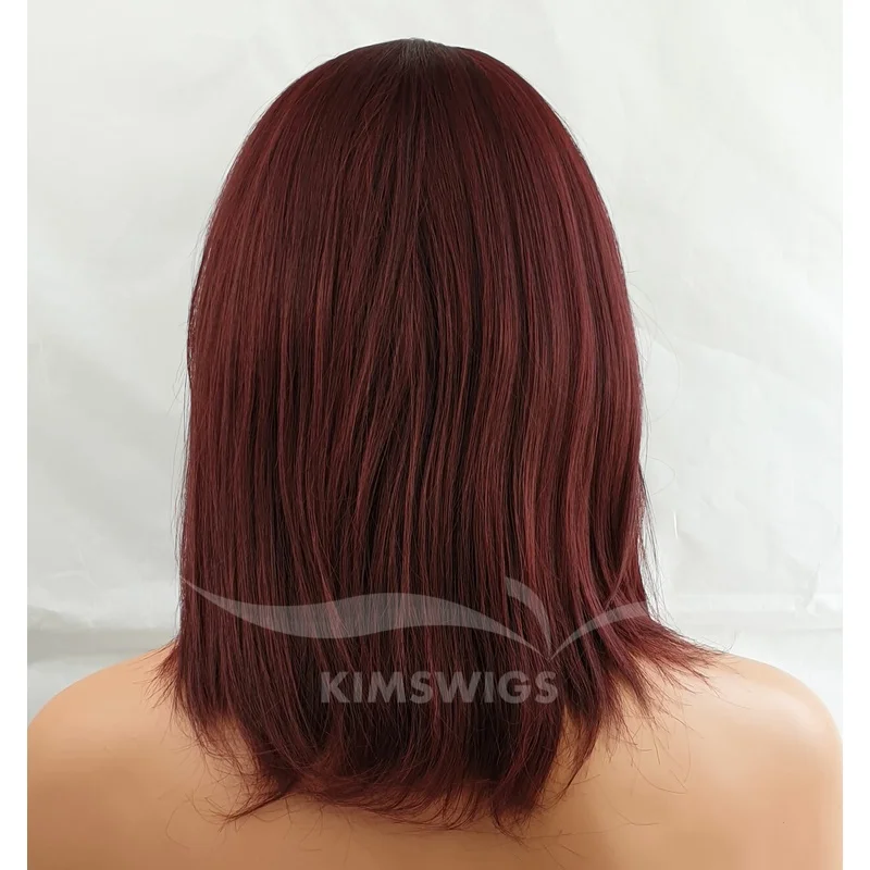 Burgundy Red Wig Women Razor Cut Shoulder Length Fashion Hair #99J