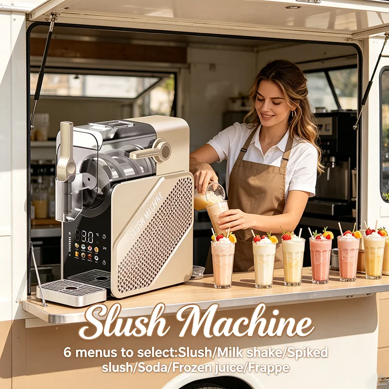 Table Top Slush Machine 6-in-1 Frozen Beverage Maker for Mobile Juice Bar and house hold Kitchen Service
