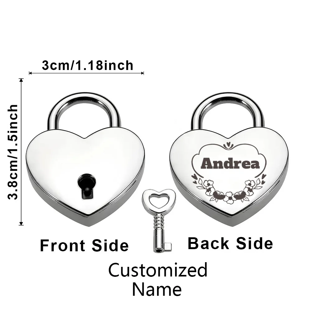 1PC ที่ยอดเยี่ยม Cloud ดอกไม้ที่กําหนดเองชื่อแกะสลักกุญแจ MINI รูปหัวใจล็อค Love กุญแจงานแต่งงานกุญแจกุญแจ