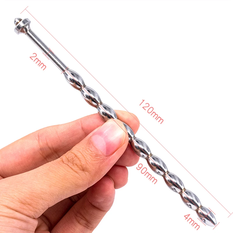 SM Electric Shock Metal Bead Urethral Sound Plug Dilator E-Stim Penis/Glans Ring Prostate Massager Male Gay Medical Sex Product