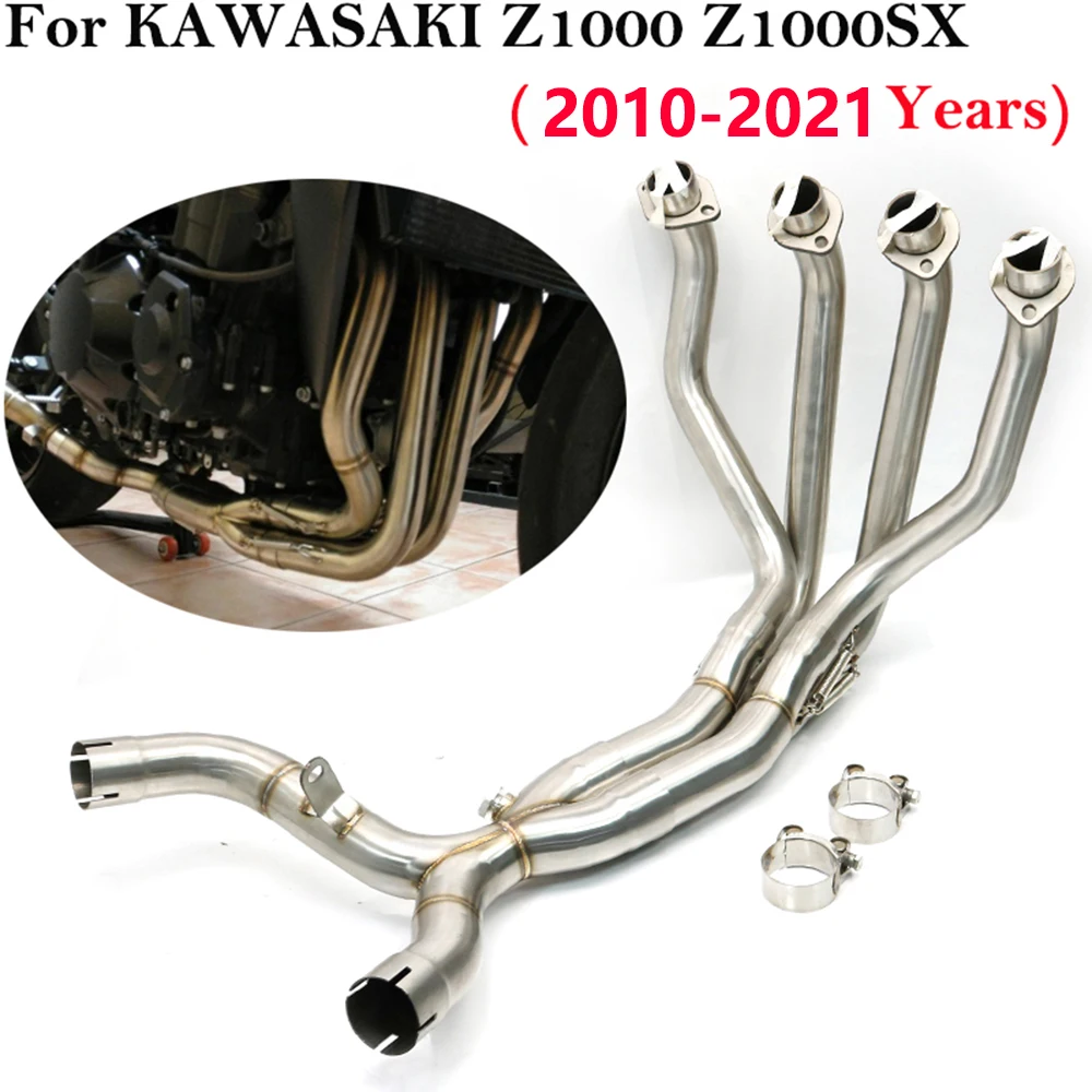Doppel Outlet Connect Original Schalldämpfer Front Link Header Rohr Racing Linie Für KAWASAKI Z1000 2010-2021 Motorrad Auspuff