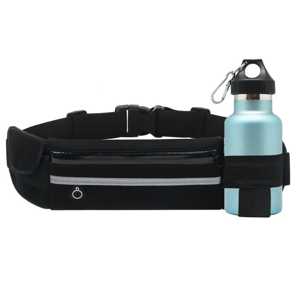 1 Pc Running Waist Bag Waterproof Phone Container Jogging Hiking Belt with Bottle Holder Gym Bag Outdoor Sport Accessories