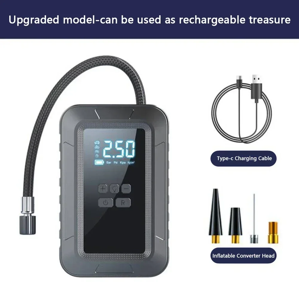 

1* 150PSI Tire Inflator Car Wireless Portable USB Wheel Air Compressor Pump Auto Multiple Mode Tire Inflator Power Bank