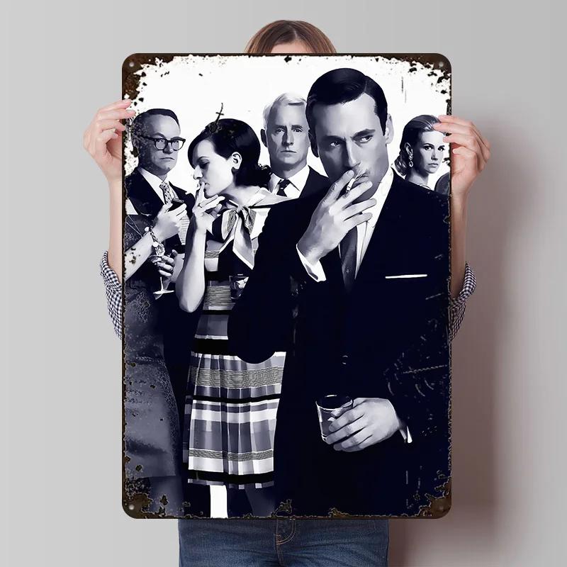 Mad Men Metallposter Individuelle Wandkunst Retro Vintage Blechschilder für Männerhöhle Spielzimmer Dekoration Gemütliche Wohndekor-Artikel Schreibtisch