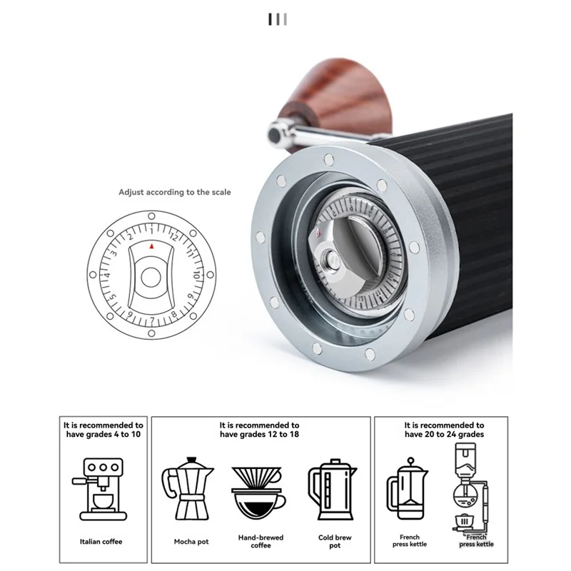 مطحنة القهوة اليدوية ABXH، مطحنة يدوية 7 نجوم للإسبريسو، الصحافة الفرنسية، صب فوق B