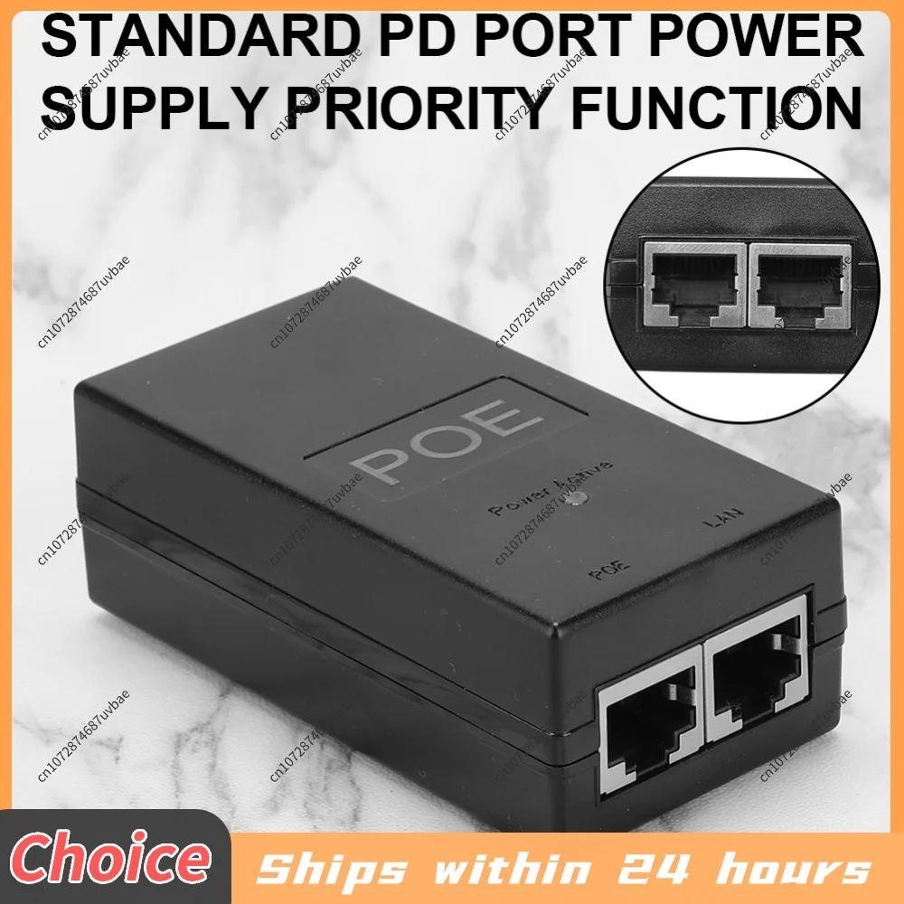 10/100Mbps Desktop POE Injector Power Supply Input 100V-240V Output 24V 0.5A for Surveillance CCTV IP Camera