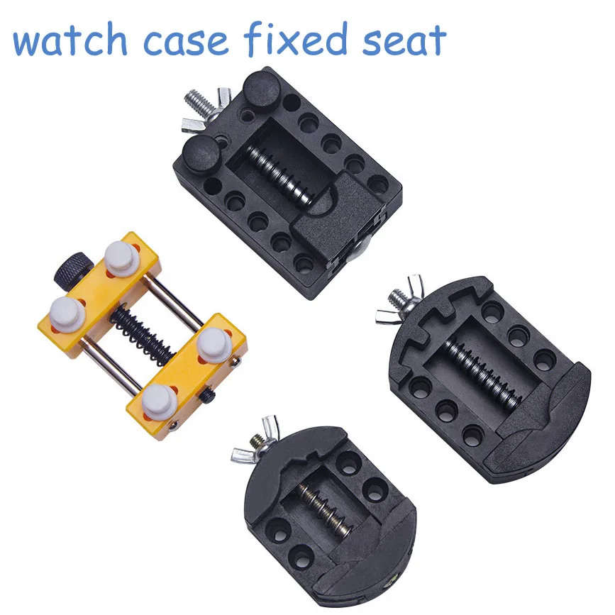 Black Square Round Watch Case Holder Dial Cover Fixed Seat Watch Repair Tool Spiral Bracket Watch Base Stand Watchmaker Tool