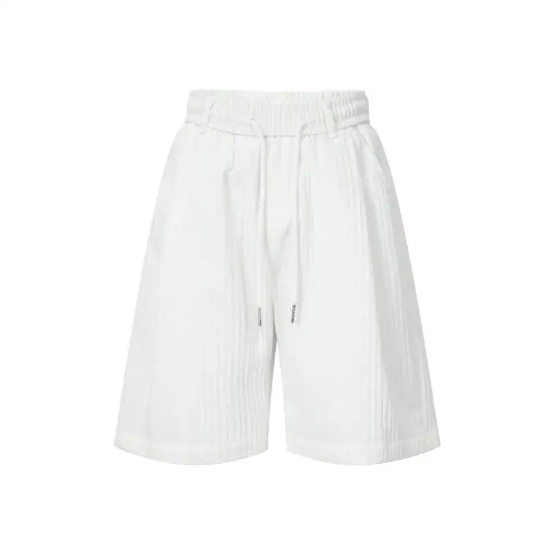 

Fashionable White Short Pants Loose Straight Casual Versatile Five-Quarter Men's Summer Polyester Denim Straight Leg Shorts