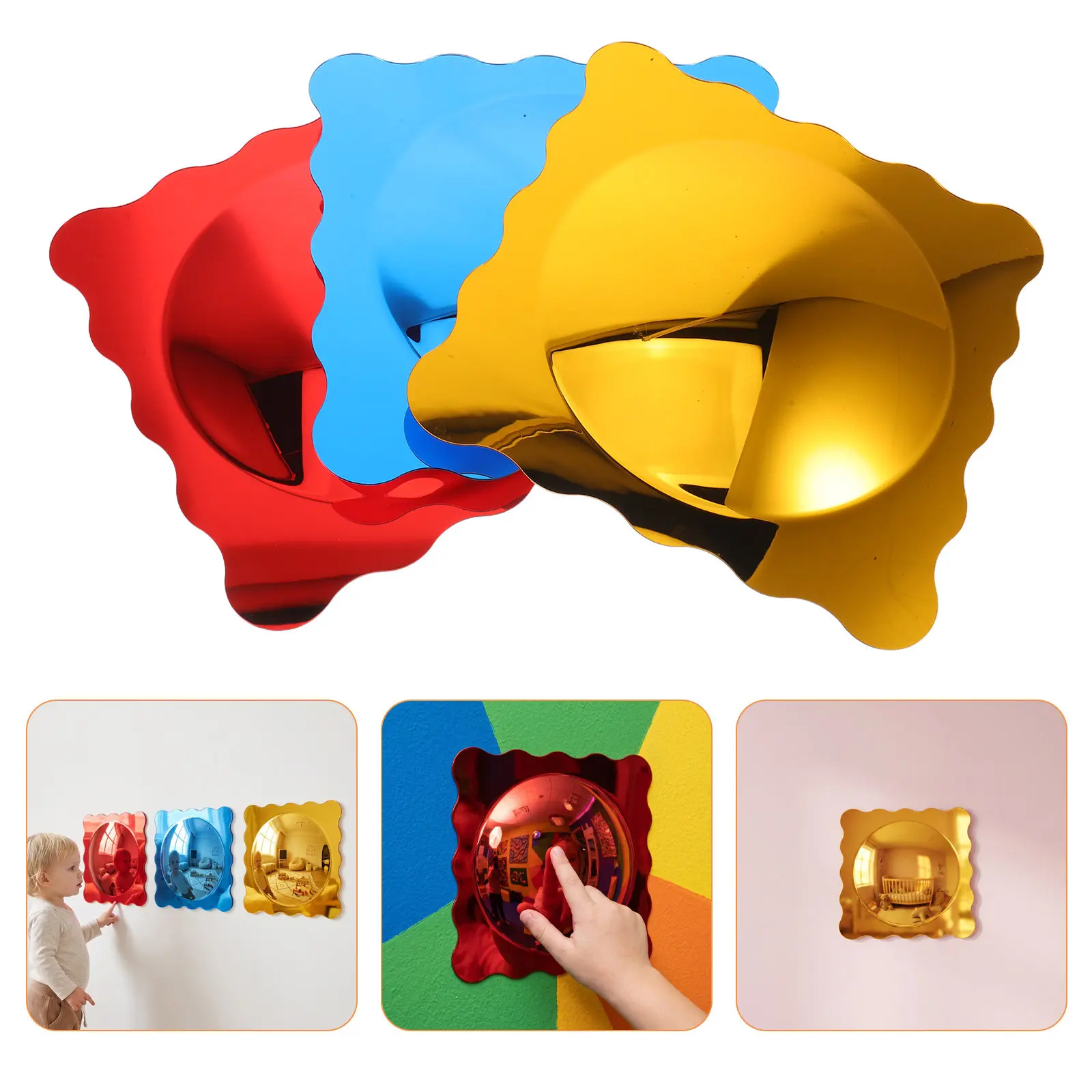 3pcs-children's-visual-training-mirror-multi-color-acrylic-sensory-bubble-wall-decor-convex-panels-for-classroom-playroom