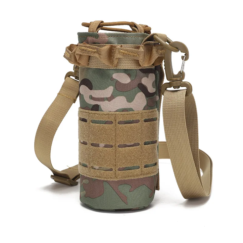 Outdoor Kettle Holder Camping Water Bottle Bag Waist-hangable  Water Bottle Pouch Adjustable Straps Tactical Kettle Bag