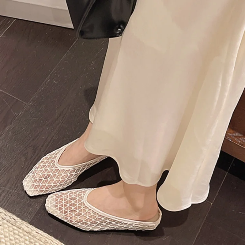 Modische und sexy Baotou-Hausschuhe, heiß begehrt, Sommerneuheit, runde Spitze, flacher Boden, bequeme, lässige Hausschuhe für Damen – Detail 2
