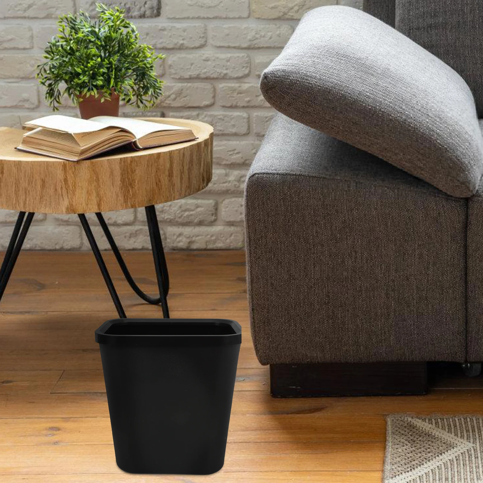 

Plastic Trash Can Bathroom Garbage Black Commercial Cans Small Indoor Stainless Steel Trashcan Office