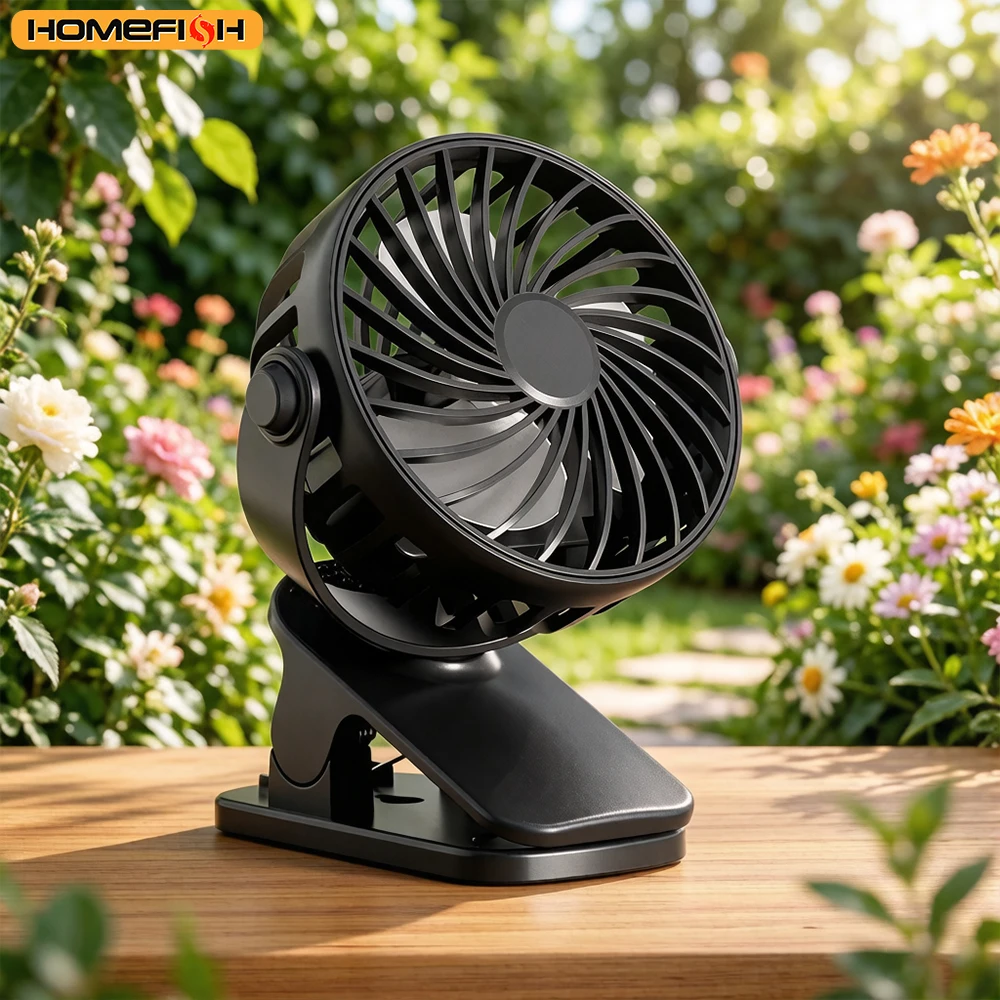 HOMEFISH Rechargeable Lithium Battery USB Charging Travel Mini Fan