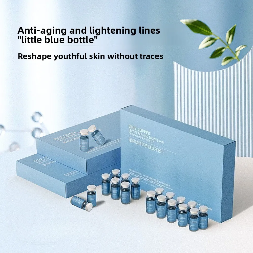 Blue Copper Peptide Face Skin Repair Freeze-dried Powder Set Sensitive Skin Moisturizing Firming Smooth Hyaluronic Acid Essence
