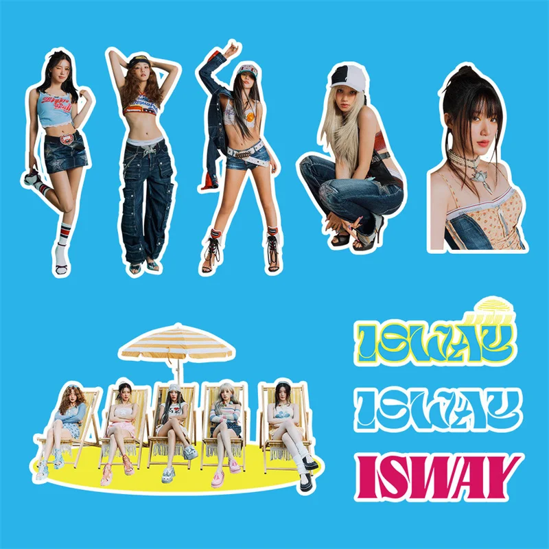 97pcs/set KPOP (G)I-DLE New Album I SWAY Photo Stickers Yuqi Minnie Fan Collection Gift DIY Computer Decoration Stickers GIDLE