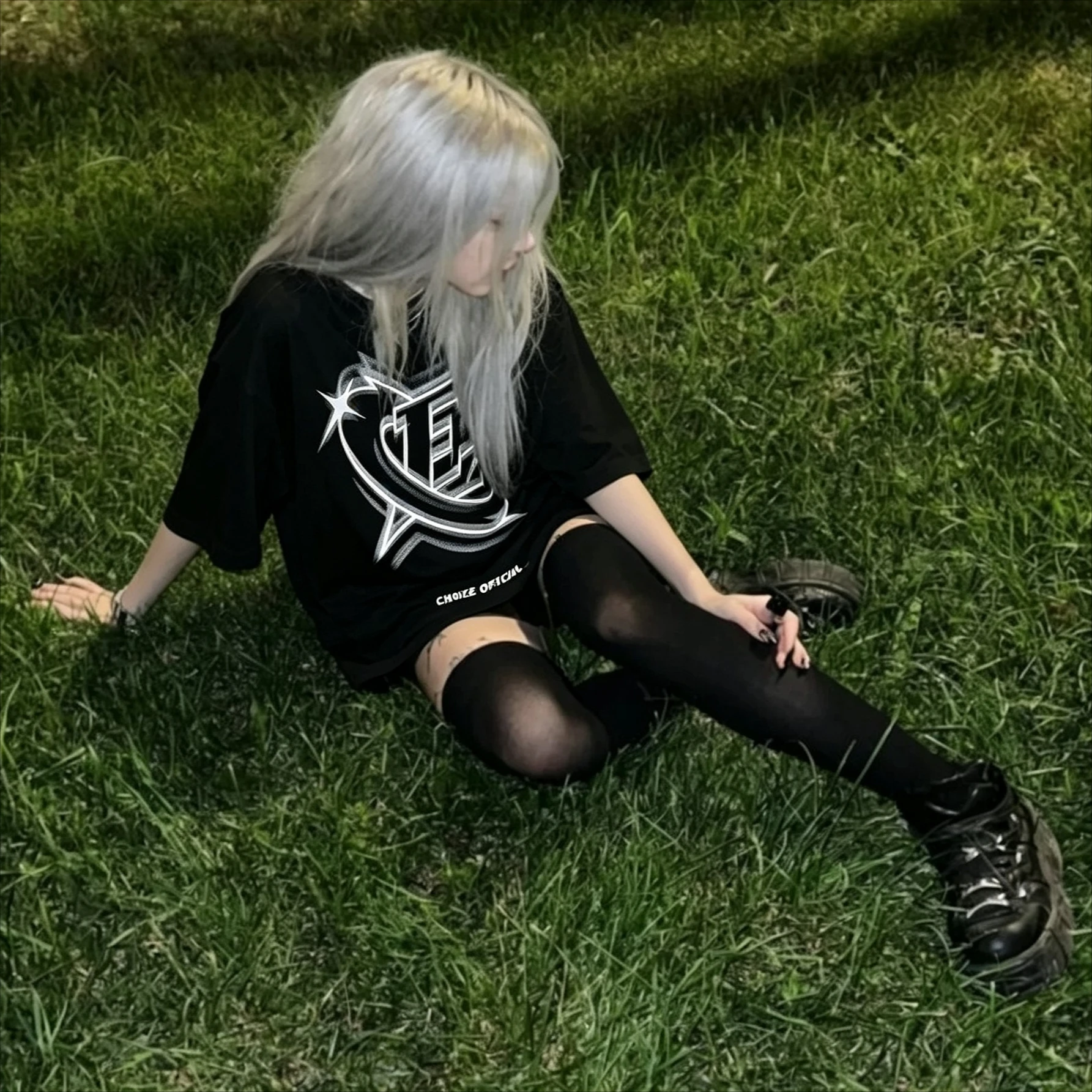 2026 New Y2K Parent‑Child Matching Oversized T‑Shirt Unisex Y2K Distorted Star Layered Letter Graphic Back Print Streetwear Tops
