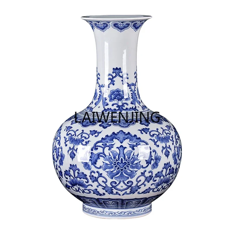 LYN Jingdezhen ceramics antique hand-painted blue and white porcelain vase Chinese decorative ornament