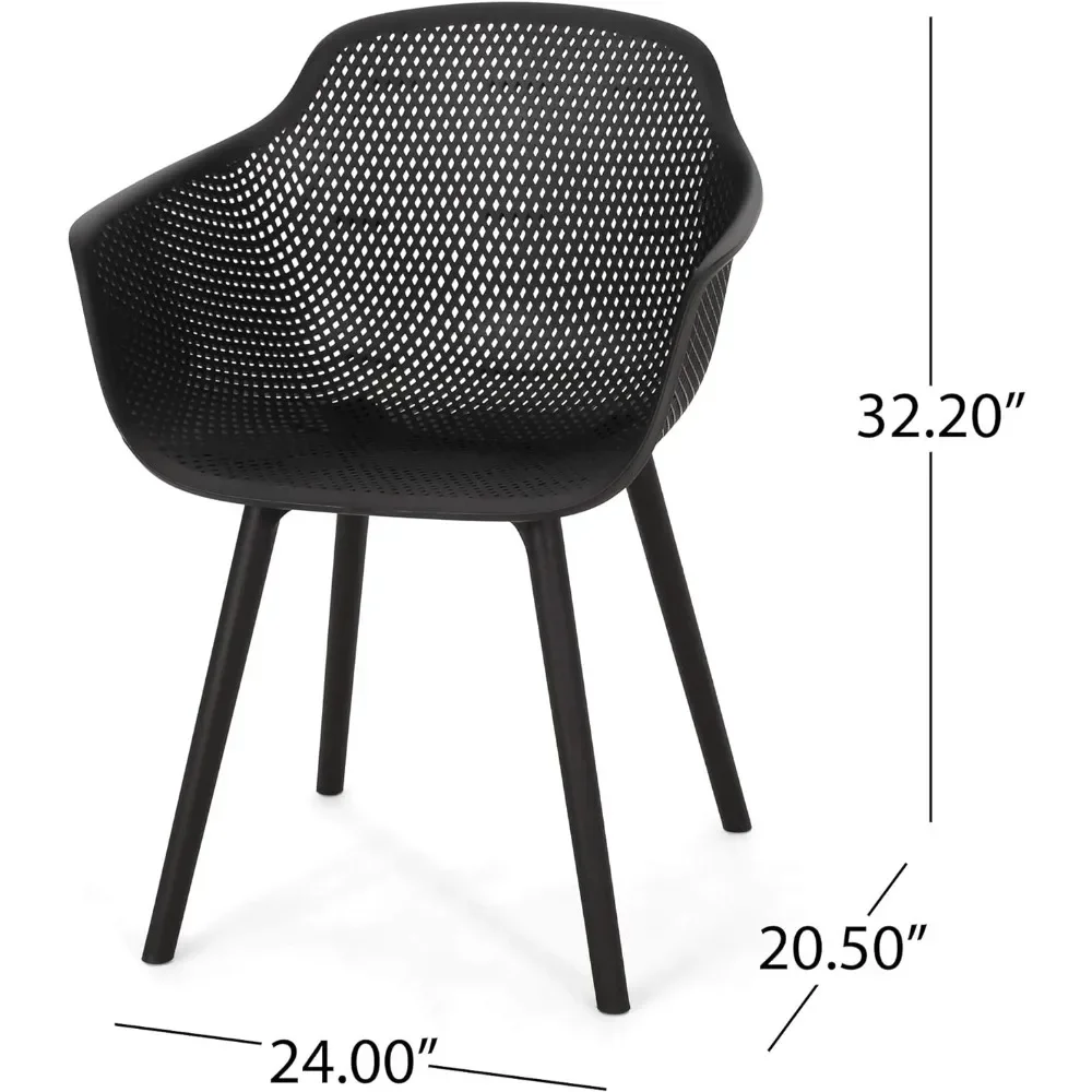 Davina Outdoor Dining Chair (Set of 2) Polypropylene Black Freight Free Camping Furniture