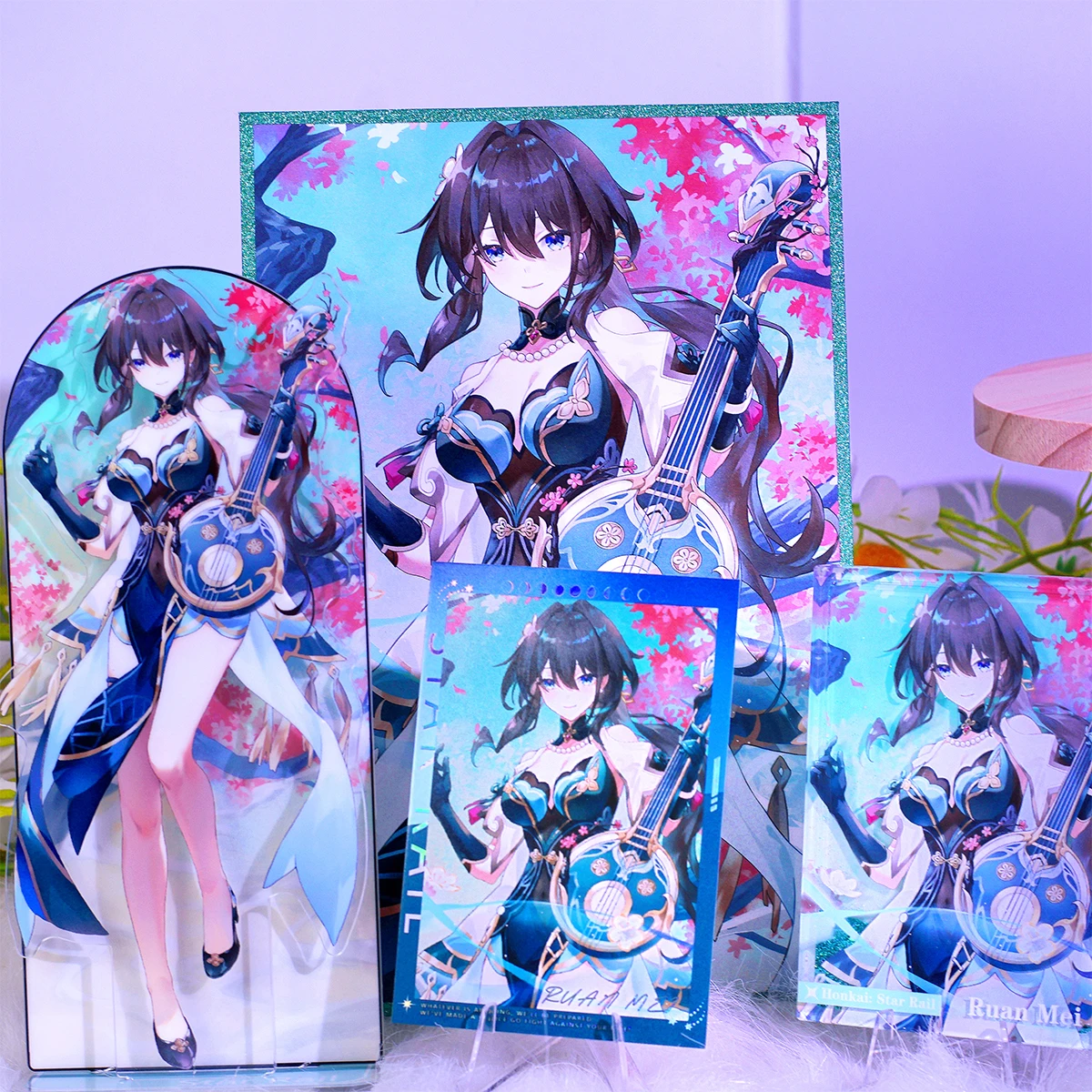 Game Anime Honkai: Star Rail Ruan Mei Theme Cartoon Acrylic Stand Figure Model Cosplay Quicksand Mahjong Colored Paper Decor