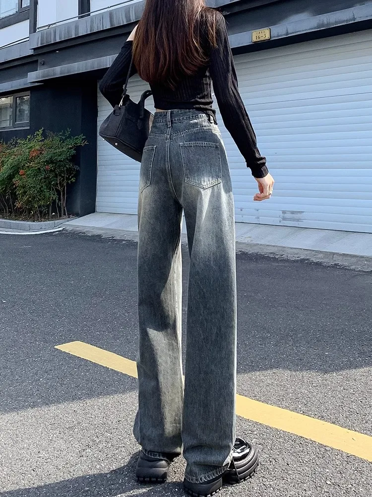 Chic Vintage Jeans Women Autumn Nostalgic High Street Full Length Schoolgirls Korean Style All-match Hotsweet Denim Trousers New