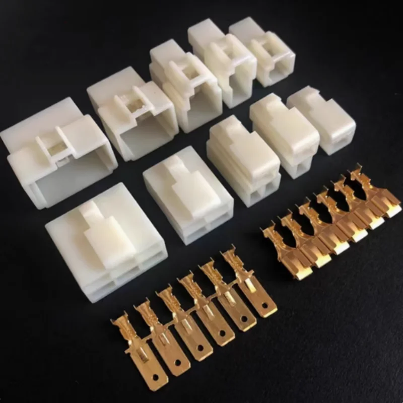 

Motorcycle connector 2p male female docking plug high current harness terminal 6.3mm automotive connector 4p
