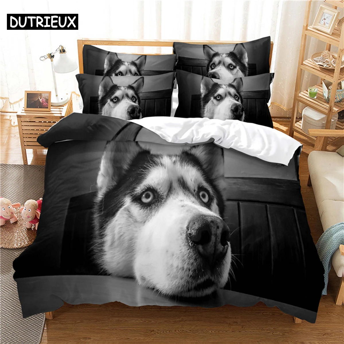 

Cute Husky Bedding Set Duvet Cover Set 3d Bedding Digital Printing Bed Linen Queen Size Bedding Set Fashion Design