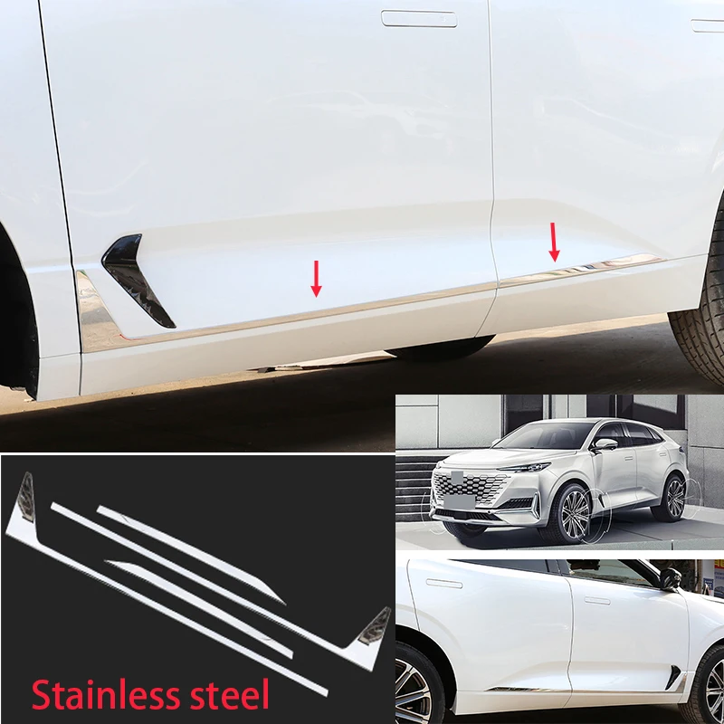 

Car Moulding Accessories For Changan UNIK 2021 2022 2023 Stainless steel Chrome Door Side Body Molding Cover Kit Trim 4PCS