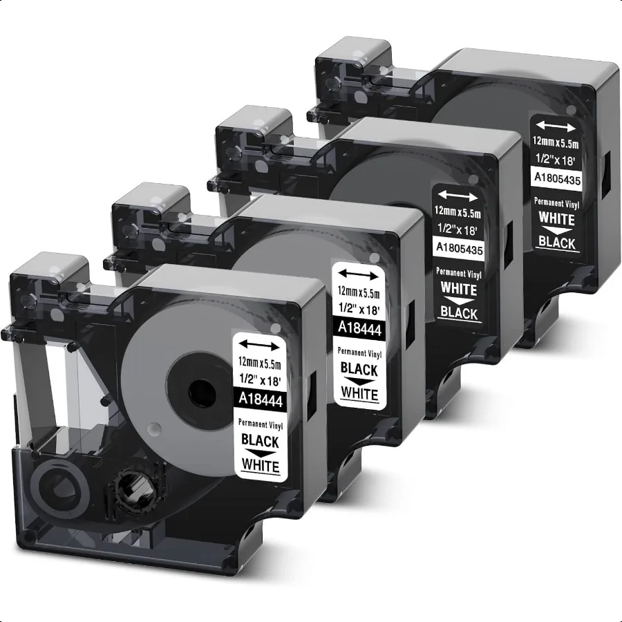 

Rhino 4200 5000 5200 6000 3000 Замена ленты для этикеток для Dymo 18444 1805435 Перманентный винил Rhino работает с промышленной этикеткой M