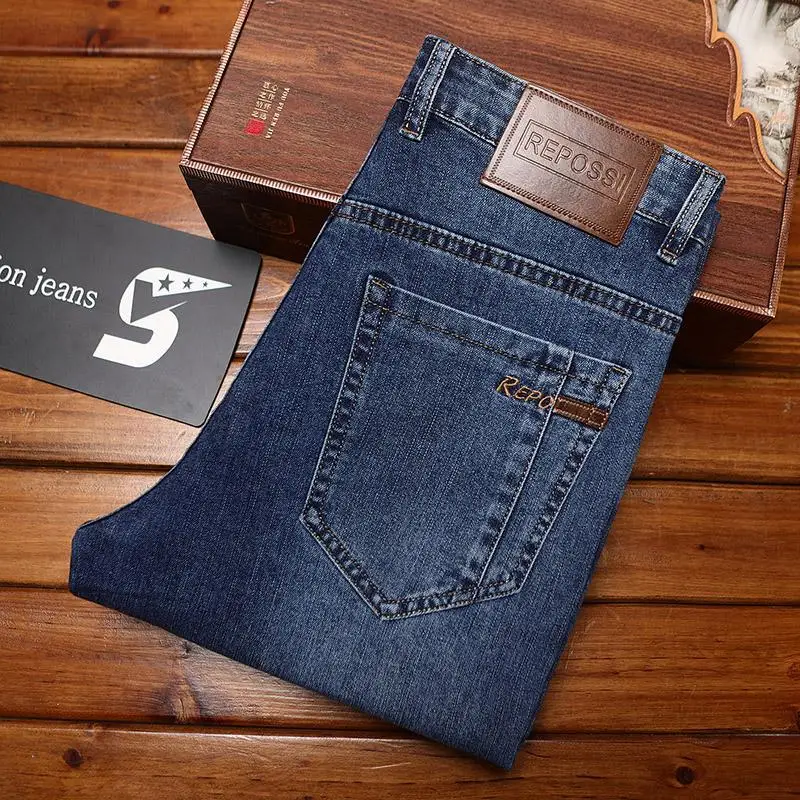 

Casual Simple Jeans for Men Trendy Slim Fit Stretchy Fashion Versatile Business Office Denim Classic Long Pants